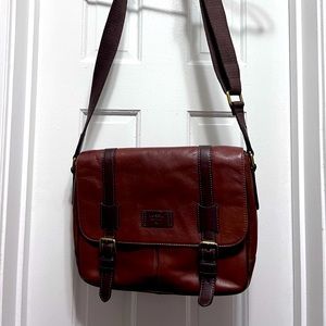 Fossil messenger crossbody brown handbag